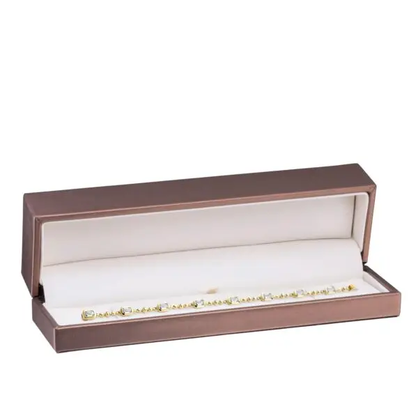 Premium Custom Leather Bracelet Gift Box – Private Label OEM Premium luxury leather bracelet gift box with custom embossed logo, padded foam interior, and elegant closure