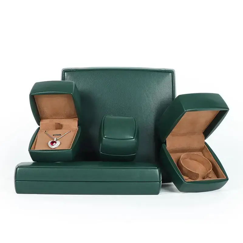 Luxury custom leather earring boxes with velvet inserts, magnetic closure, and hot foil stamping for jewelry brands