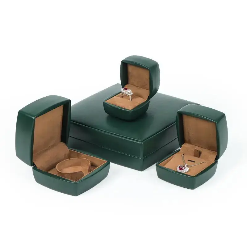 Luxury custom leather earring boxes with velvet inserts, magnetic closure, and hot foil stamping for jewelry brands