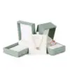 Custom Light Green Leather Earring Boxes – Wholesale Jewelry Packaging Premium custom light green leather earring boxes with foam inserts and branded logo
