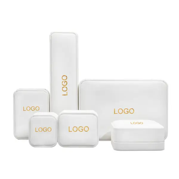 Custom Leather Jewelry Set Box with Ring & Pendant Insert - Wholesale OEM Custom leather jewelry set box with ring and pendant foam inserts, available in multiple leather finishes and colors