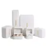 Custom Leather Jewelry Set Box with Ring & Pendant Insert - Wholesale OEM Custom leather jewelry set box with ring and pendant foam inserts, available in multiple leather finishes and colors