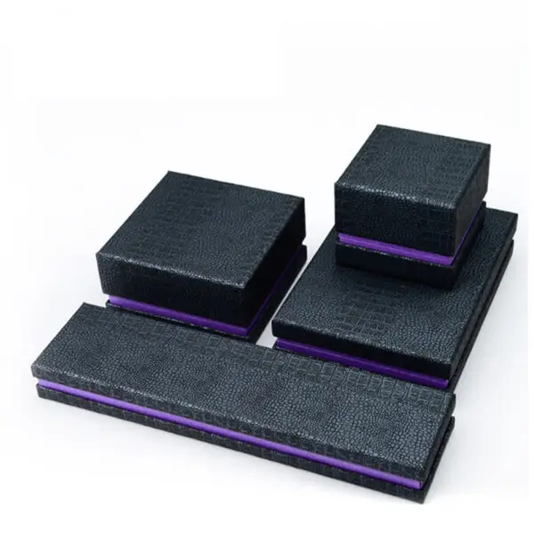 Custom leather jewelry box with velvet insert; professional packaging for rings, earrings, and fine jewelry wholesale