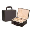 Custom Leather Multi-Layer Jewelry Box Custom multi-layer leather jewelry box with logo branding, velvet compartments, and customizable interior