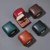 Premium leather jewelry box with custom embossed logo, luxury packaging for jewelry retailers and boutiques