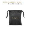 Large brushed leather jewelry pouch with soft lining and custom branding for jewelry brands