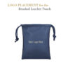 Large brushed leather jewelry pouch with soft lining and custom branding for jewelry brands