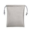 Large brushed leather jewelry pouch with soft lining and custom branding for jewelry brands