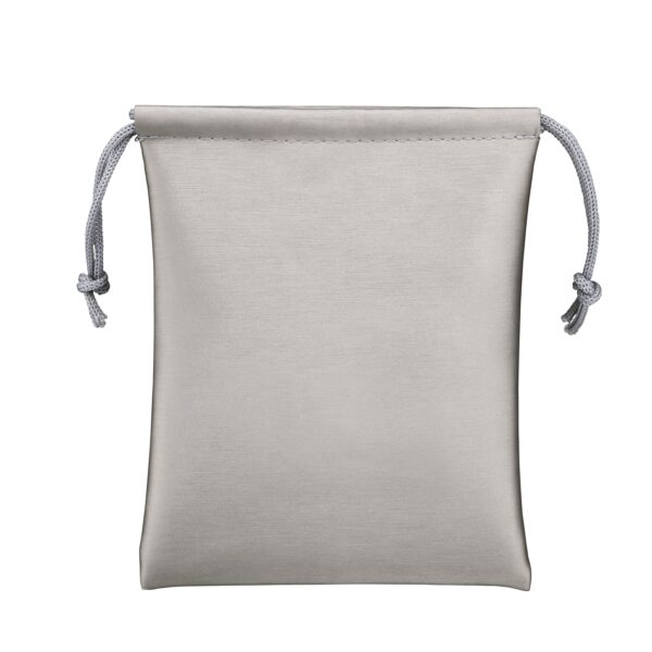 Large brushed leather jewelry pouch with soft lining and custom branding for jewelry brands