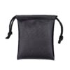 Premium brushed leather small jewelry pouch with custom logo branding and fabric lining