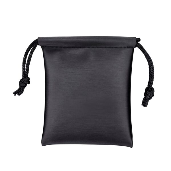 Premium brushed leather small jewelry pouch with custom logo branding and fabric lining