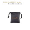 Premium brushed leather small jewelry pouch with custom logo branding and fabric lining