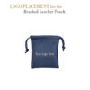 Premium brushed leather small jewelry pouch with custom logo branding and fabric lining
