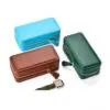 Custom Leather Jewelry Travel Storage Box – Multi-Compartment Watch Case Custom leather jewelry storage case with adjustable compartments for watches, rings, and necklaces