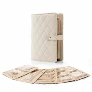 Custom Leather Book-Shape Jewelry Travel Bag with Compartments