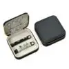 Premium custom black leather jewelry travel case with personalized logo branding for wholesale