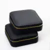 Premium custom black leather jewelry travel case with personalized logo branding for wholesale