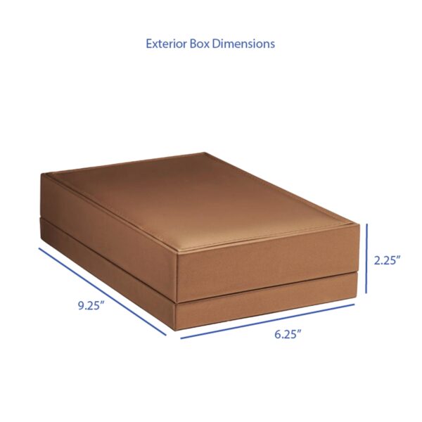 Premium leather necklace box with custom rigid construction, magnetic closure, and interior foam insert display