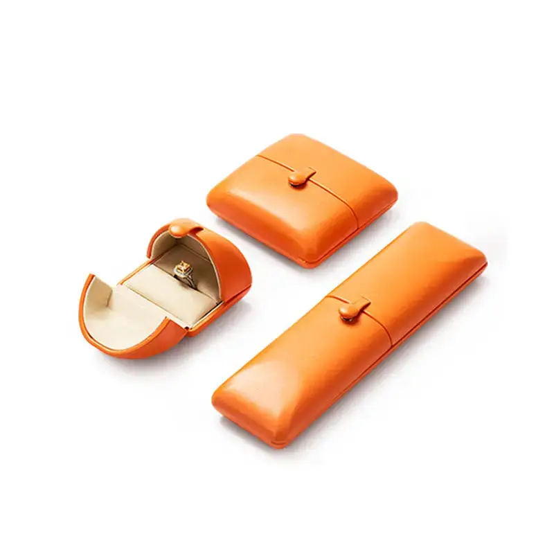 Premium double-door PU leather ring box with magnetic closure, custom jewelry packaging for fine jewelry retail