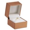 Custom Luxury Leather Ring Box with Logo Printing & Insert - Private Label OEM Premium custom luxury leather ring box with embossed logo, silk insert, and magnetic closure