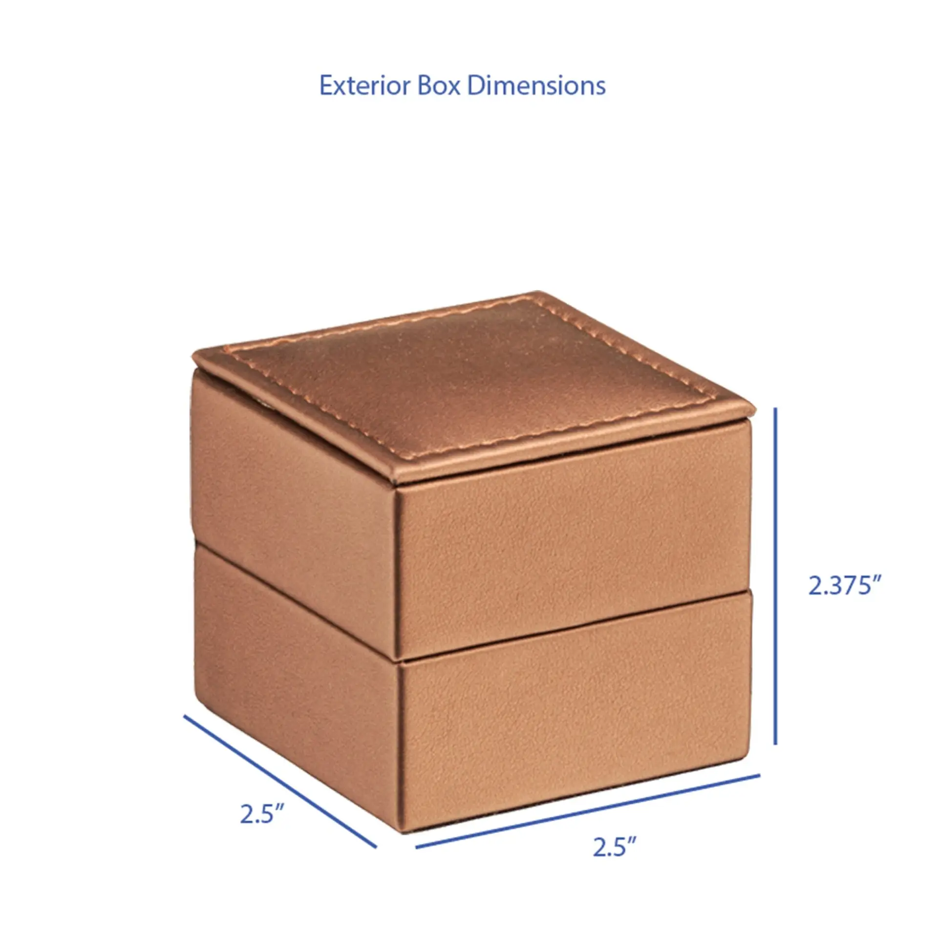 Premium custom luxury leather ring box with embossed logo, silk insert, and magnetic closure