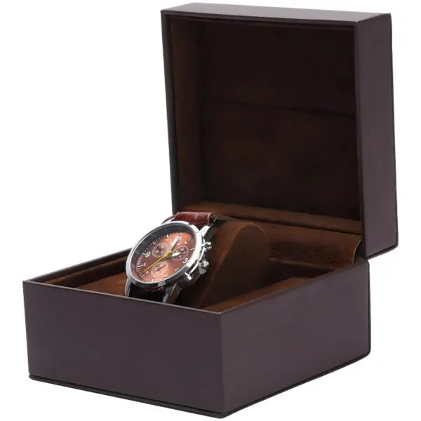 Custom Single-Slot Premium Leather Watch Box—OEM Private Label Premium leather single-slot watch box organizer with custom logo branding and adjustable insert compartment