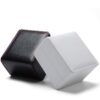 Black and white leather watch gift boxes with custom logo embossing and foam inserts for luxury brand packaging