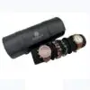 Custom leather 3-watch travel roll with embossed logo and padded watch compartments for retail jewelry packaging