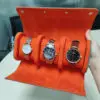 Custom Vintage Leather Watch Roll | 1–3 Slots | OEM Private Label Custom vintage leather watch roll with 1–3 adjustable slots, debossed branding, and premium fabric lining
