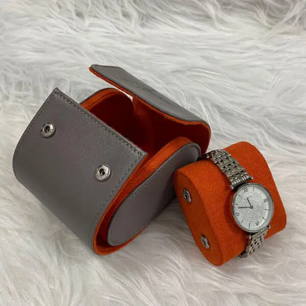 Custom Vintage Leather Watch Roll | 1–3 Slots | OEM Private Label Custom vintage leather watch roll with 1–3 adjustable slots, debossed branding, and premium fabric lining