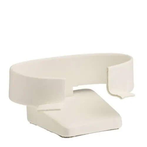 Leatherette bangle and watch display stand with custom logo branding, luxury jewelry packaging