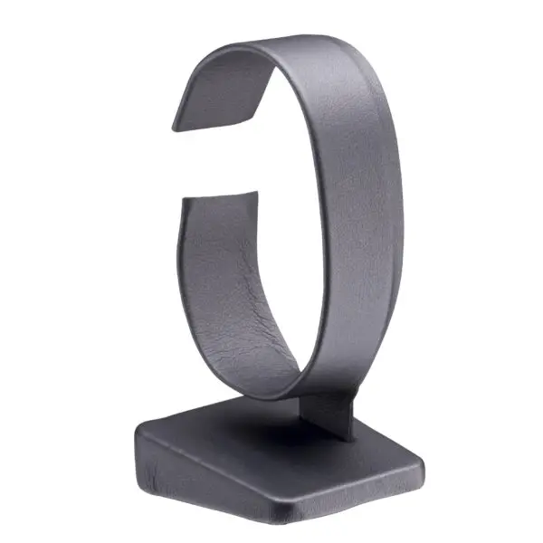 Custom Leatherette Vertical Bangle Display Stand – Wholesale Jewelry Packaging Small leatherette vertical bangle display stand with custom logo branding, ideal for jewelry retail and e-commerce unboxing.