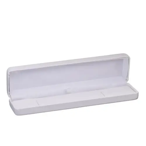 Premium leatherette rounded bracelet box with soft-touch finish, custom logo option, and foam interior – ideal for jewelry packaging
