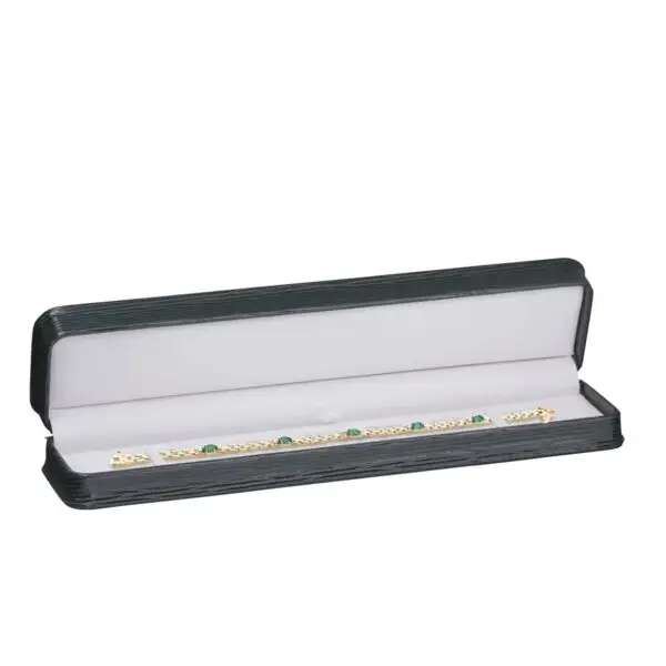 Custom Textured Leatherette Bracelet Box – OEM White-Label Packaging Custom textured leatherette bracelet box with embossed finish, professional rigid packaging for jewelry brands