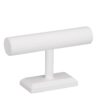 Leatherette bracelet bar display with custom logo branding and velvet-lined inserts for jewelry retail showcasing.