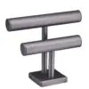 Custom leatherette double bracelet display bar with microfiber padding, professional retail jewelry stand with logo branding