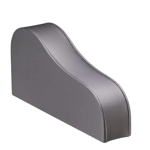 Large leatherette bracelet ramp display with custom branding for jewelry retail packaging and unboxing experiences