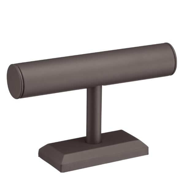 Leatherette bracelet bar display with custom logo branding and velvet-lined inserts for jewelry retail showcasing.