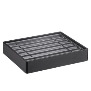 Leatherette stackable 6-slot bracelet display tray with custom logo branding option