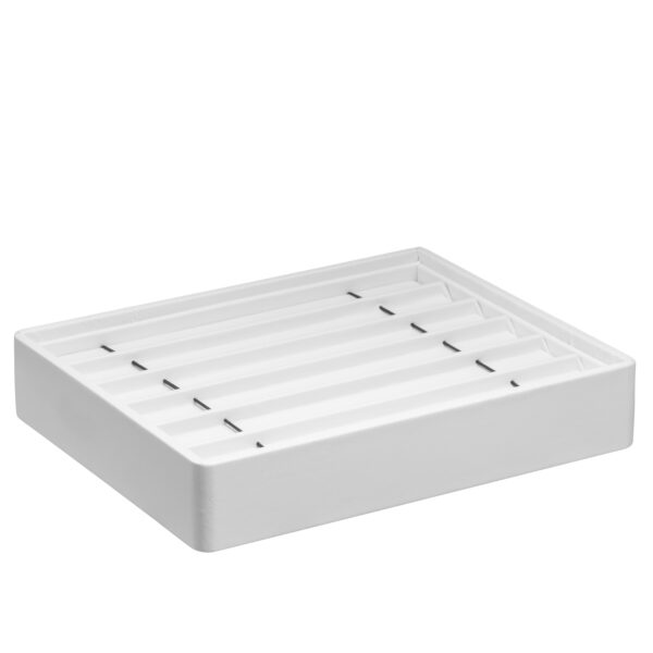 Leatherette stackable 6-slot bracelet display tray with custom logo branding option