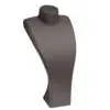 Custom leatherette tall-neck necklace display stand with professional branding, luxury presentation for jewelry retail and trade shows.