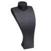 Custom leatherette tall-neck necklace display stand with professional branding, luxury presentation for jewelry retail and trade shows.