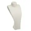 Custom leatherette tall-neck necklace display stand with professional branding, luxury presentation for jewelry retail and trade shows.