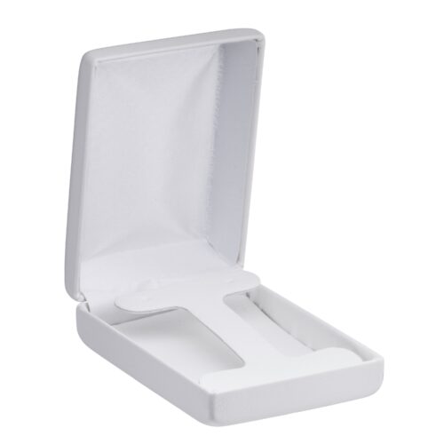 Custom leatherette earring boxes with T-style foam insert and custom logo branding options