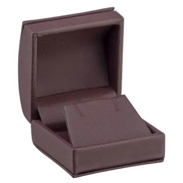 Dome Leatherette Earring Box with Outer Bow Box | Custom OEM Jewelry Packaging Premium dome leatherette earring box with outer bow box, custom logo options and padded interior display