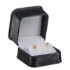 Textured Leatherette Earring Box – Custom Jewelry Packaging with Logo Custom textured leatherette earring box with branded logo and insert for jewelry packaging
