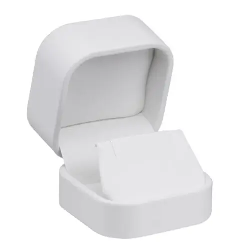 Premium soft leatherette earring box with logo branding and custom interior insert