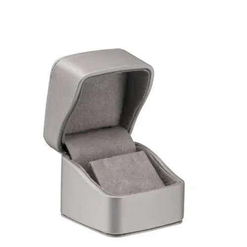 Linea leatherette earring box with magnetic closure, custom logo branding, interior foam insert, and multiple color options