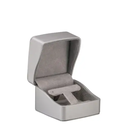 Leatherette T-style earring display box in Lustre finish with custom logo branding for wholesale jewelry packaging