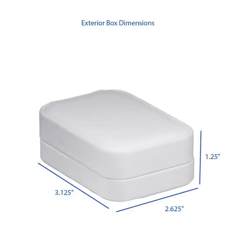 Soft leatherette T-style earring boxes with custom logo, foam insert, and interior lining options for jewelry retail